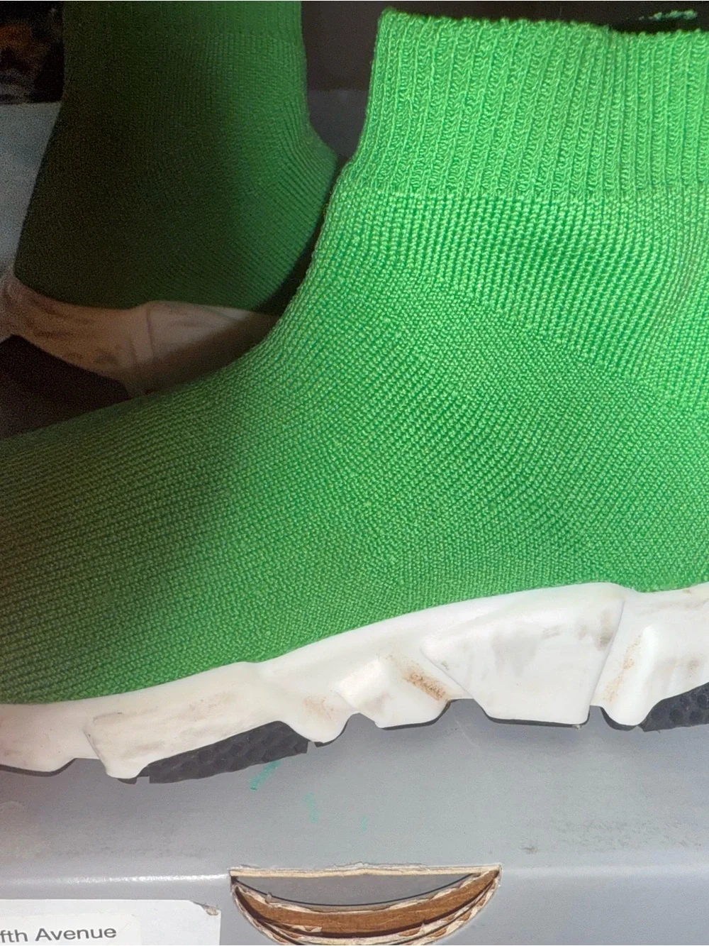 Saks Fifth Avenue Green Knit Sock Sneakers for Kids